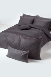 Homescapes Continental Egyptian Cotton Pillowcase 1000 TC, 40 x 40 cm in Dark Grey - thumbnail 4