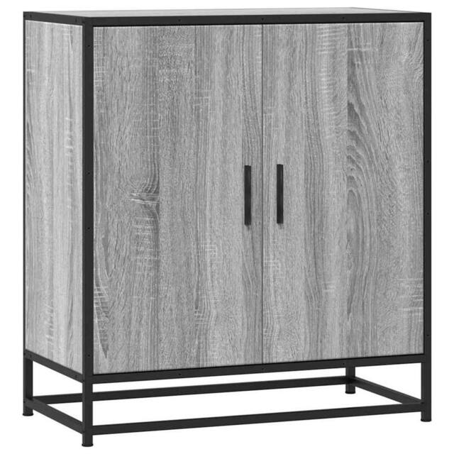 Berkfield Home Sideboard Grey Sonoma 68x35x76 cm Engineered Wood & Metal - Size: 68 x 35 x 76 cm - image 1
