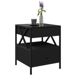 Berkfield Home Coffee Table with Infinity LED Black 40x40x51 cm - Size: 40 x 40 x 51 cm - thumbnail 5