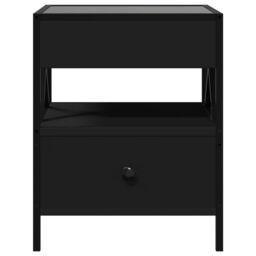 Berkfield Home Coffee Table with Infinity LED Black 40x40x51 cm - Size: 40 x 40 x 51 cm - thumbnail 6
