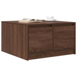 Berkfield Home Coffee Table with Drawers Brown Oak 70.5x70x40 cm - thumbnail 4