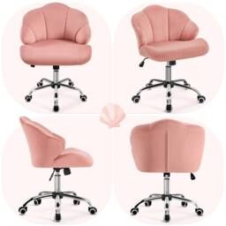 EONLION Pink Modern Swivel Home Office Chair - Size: 100 cm - thumbnail 5