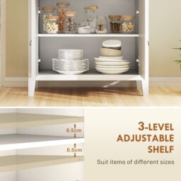 HOMCOM Sideboard with Drawer, Adjustable Shelf for Living Room in White - thumbnail 5
