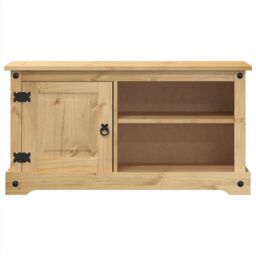 Berkfield Home TV Cabinet Corona 100x37x52 cm Solid Wood Pine in Brown - Size: 100 x 37 x 52 cm - thumbnail 4