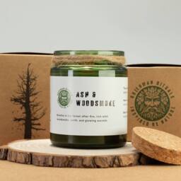 Serenityy Ash & Woodsmoke Woodwick Soy Candle - Green Glass, 26h - Size: 0.5m x 1m - thumbnail 4