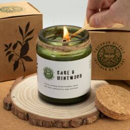 Serenityy Ash & Woodsmoke Woodwick Soy Candle - Green Glass, 26h - Size: 0.5m x 1m - thumbnail 7