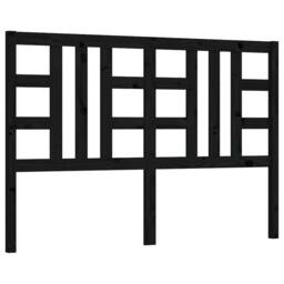 Berkfield Home Beautiful Bed Headboard Black 126x4x100 cm Solid Wood Pine - Size: 126 x 4 x 100 cm - thumbnail 3
