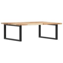 Berkfield Home Elegant Basin Shelf Wall Mounted Steel & Solid Wood Acacia in Brown - thumbnail 3