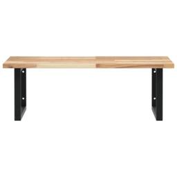 Berkfield Home Elegant Basin Shelf Wall Mounted Steel & Solid Wood Acacia in Brown - thumbnail 4