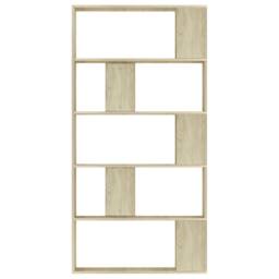 Berkfield Home Book Cabinet/Room Divider Sonoma Oak 80x24x159 cm Engineered Wood in Light Brown - Size: 80 x 24 x 159 cm - thumbnail 5