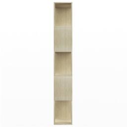 Berkfield Home Book Cabinet/Room Divider Sonoma Oak 80x24x159 cm Engineered Wood in Light Brown - Size: 80 x 24 x 159 cm - thumbnail 6