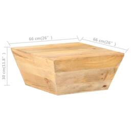 Berkfield Home Coffee Table V-shape 66x66x30 cm Solid Mango Wood in Brown - Size: 66 x 66 x 30 cm - thumbnail 6