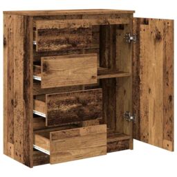 Berkfield Home Sideboard with Drawers Old Wood 71x35x84 cm Engineered Wood in Brown - Size: 71 x 35 x 84 cm - thumbnail 5