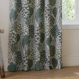 Wylder Ophelia Floral Room Darkening Eyelet Curtain Pair in Green - Size: 168 cm width x 229 cm drop - thumbnail 3