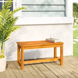 Berkfield Home Garden Bench 80x35x45 cm Solid Wood Acacia in Brown - Size: 80 x 35 x 45 cm - thumbnail 1
