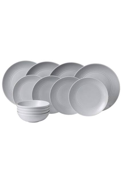 Fiskars Royal Doulton Gordon Ramsay Maze 12 Piece Dinner Set - Grey - image 1