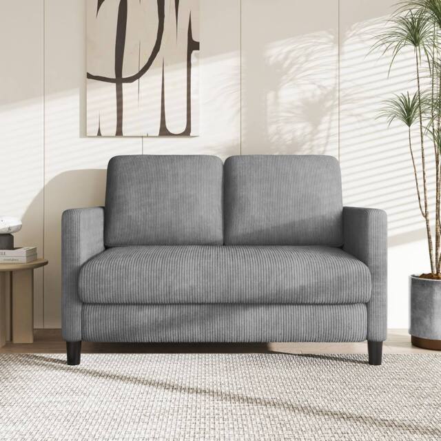 Dprodo 129CM Small Sofa Couch, Soft Corduroy LoveSeat in Grey - Size: 1 Pack - image 1