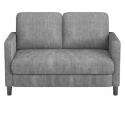 Dprodo 129CM Small Sofa Couch, Soft Corduroy LoveSeat in Grey - Size: 1 Pack - thumbnail 9