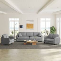 Dprodo 129CM Small Sofa Couch, Soft Corduroy LoveSeat in Grey - Size: 1 Pack - thumbnail 7
