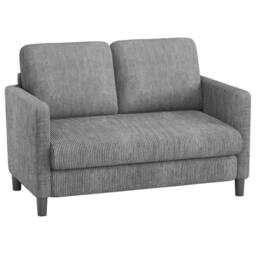 Dprodo 129CM Small Sofa Couch, Soft Corduroy LoveSeat in Grey - Size: 1 Pack - thumbnail 8