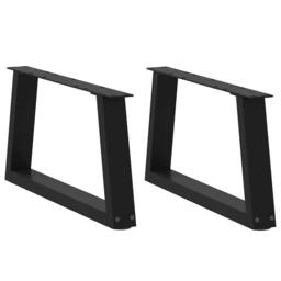 Berkfield Home Modern Dining Table Legs V-Shape 2 pcs Black 50x(30-31.3) cm Steel - thumbnail 2