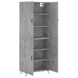 Berkfield Home Highboard Concrete Grey 69.5x34x180 cm Engineered Wood - thumbnail 4