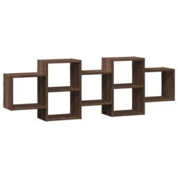 Berkfield Home Wall Shelf Brown Oak 129x18x42 cm Engineered Wood - Size: 129 x 18 x 42 cm - thumbnail 1