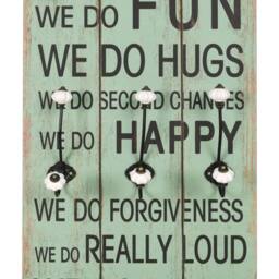 Berkfield Home Wall-mounted Coat Rack with 6 Hooks 120x40 cm HAPPY LOVE - thumbnail 4