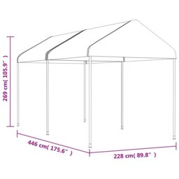 Berkfield Home Gazebo with Roof White 4.46x2.28x2.69 m Polyethylene - thumbnail 5