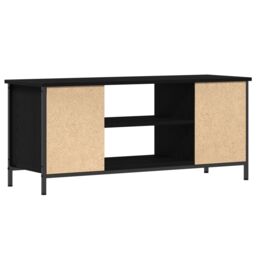 Berkfield Home Black Oak Entertainment Centre Black oak Engineered wood, metal - thumbnail 7