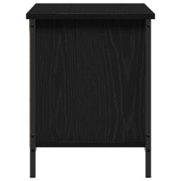 Berkfield Home Black Oak Entertainment Centre Black oak Engineered wood, metal - thumbnail 6