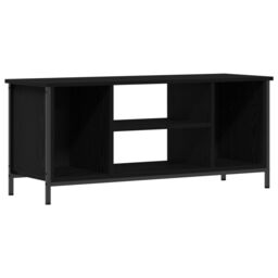 Berkfield Home Black Oak Entertainment Centre Black oak Engineered wood, metal - thumbnail 2
