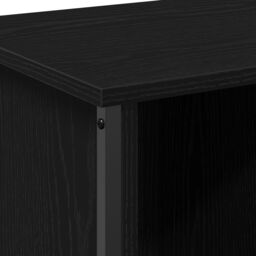 Berkfield Home Black Oak Entertainment Centre Black oak Engineered wood, metal - thumbnail 8