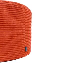 icon Milano Bean Bag Footstool Corduroy Round Pouffe in Terracotta - thumbnail 5