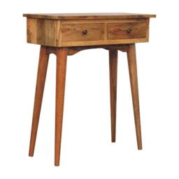 Wyld Haus Parma Mini Oak Mango Wood Console Table 2 Drawers in Brown - thumbnail 4