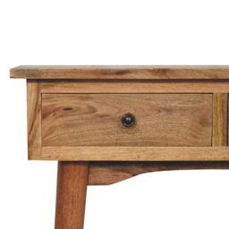Wyld Haus Parma Mini Oak Mango Wood Console Table 2 Drawers in Brown - thumbnail 5