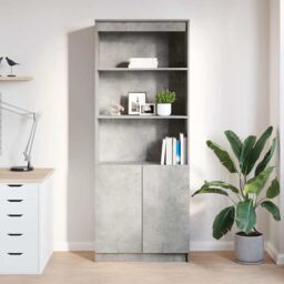 Berkfield Home Highboard Concrete Grey 70x35x180 cm Engineered Wood - Size: 70 x 35 x 180 cm - thumbnail 3