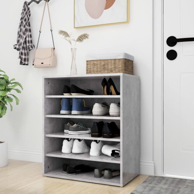 Berkfield Home Shoe Cabinet Concrete Grey 60x35x70 cm Engineered Wood - Size: 60 x 35 x 70 cm - image 1