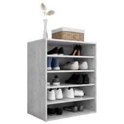 Berkfield Home Shoe Cabinet Concrete Grey 60x35x70 cm Engineered Wood - Size: 60 x 35 x 70 cm - thumbnail 4