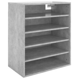 Berkfield Home Shoe Cabinet Concrete Grey 60x35x70 cm Engineered Wood - Size: 60 x 35 x 70 cm - thumbnail 2