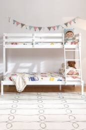 HD Designs Sydney Triple Sleeper Bunk Bed Frame Bedroom Furniture in White - Size: Single - thumbnail 6