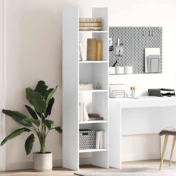 Berkfield Home Modern Book Cabinet White 40x35x180 cm Engineered Wood - Size: 40 x 35 x 180 cm - thumbnail 2
