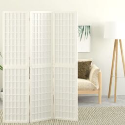 Berkfield Home Folding 3-Panel Room Divider Japanese Style 120x170 cm White - thumbnail 1