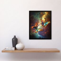 Artery8 Universe String Theory Cosmic Butterflies Dance Framed Art Print - Size: A4 - thumbnail 4