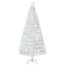 Costway 6 FT Artificial Fiber Optic Christmas Tree White Pre-lit Xmas Tree - thumbnail 3