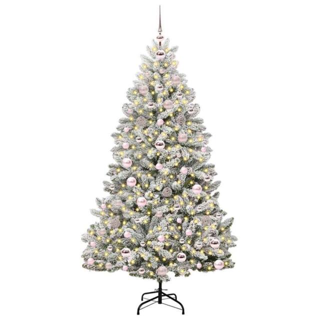 Berkfield Home Elegant Artificial Christmas Tree Green & White 180 cm PVC & Metal - image 1