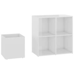 Berkfield Home Hall Shoe Cabinet High Gloss White 105x35.5x70 cm Engineered Wood - thumbnail 7