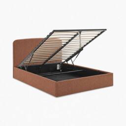 FurnitureboxUK Amelie Fabric Ottoman Bed Frame in Terracotta - Size: King - thumbnail 7