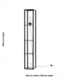 Havendro Modern Shelved Unit Floor Lamp Standing Light with Shelf Glass Shade in Black - thumbnail 5