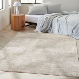 The Rug Shop UK Silver Modern Abstract Polyester Easy to Clean Latex Back Rug - Size: 240 cm x 300 cm - thumbnail 1